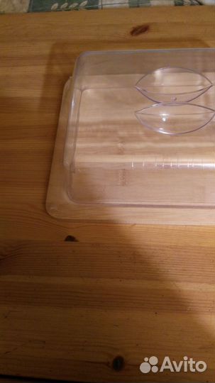 Сырная тарелка с крышкой бамбук и пластик