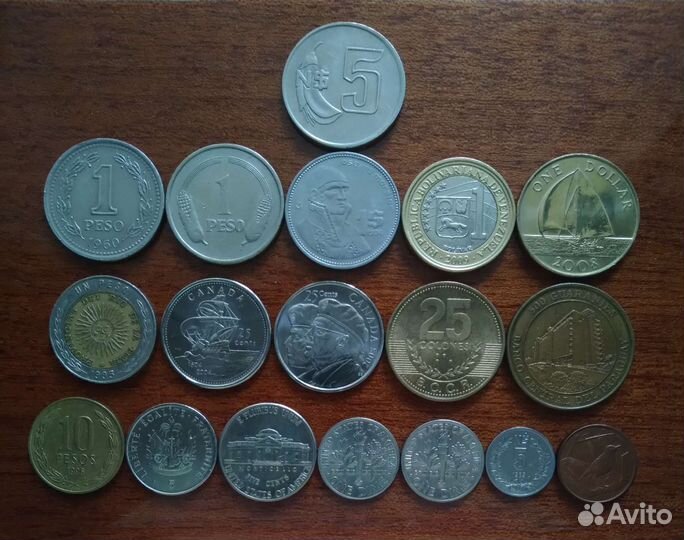 Монеты Америки ; Африки ; Востока