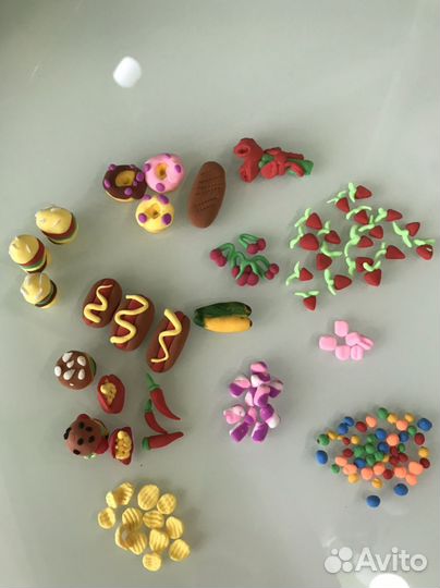 Набор 124 штук продуктов еды для кукол Барби лол