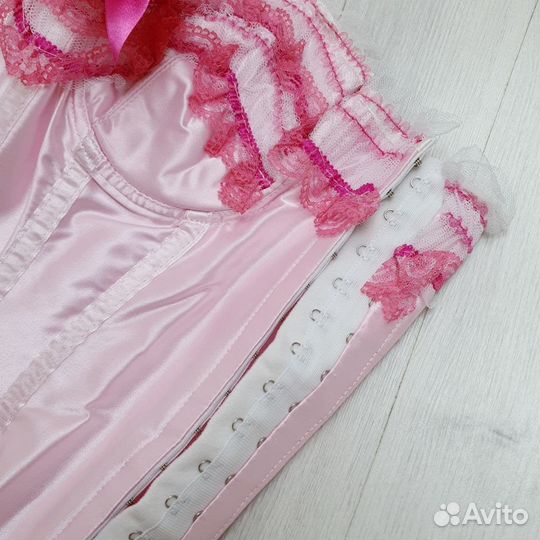 Нежно-розовый корсет с бантиками 50 (L/XL)