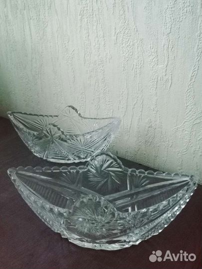 Новые ладьи лодочки хрусталь СССР
