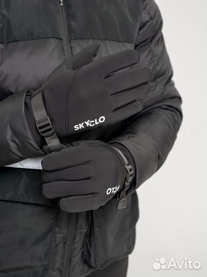 Теплые зимние перчатки мужские с сенсором