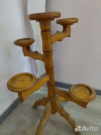 Подставка для цветов напольная деревянная