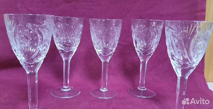 Хрустальные рюмки 5 шт