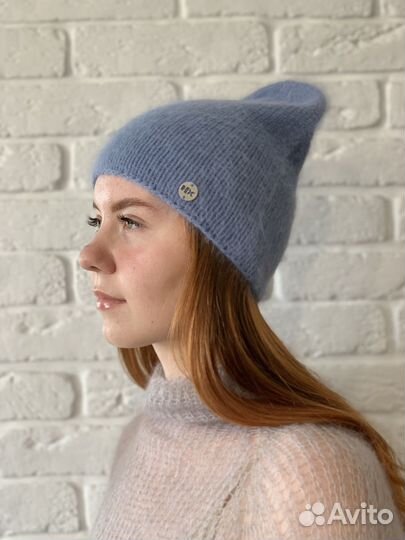 Шапка женская бини из ангоры