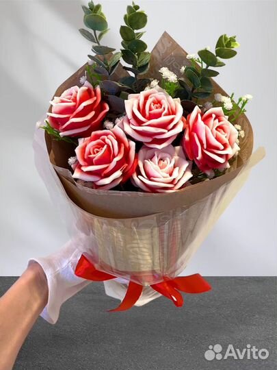 Букет из мыла, букет цветов из косметического мыла