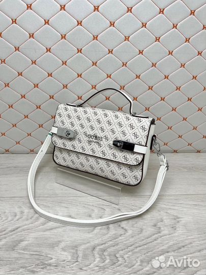 Сумка новая Guess, белая и беж