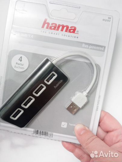 Разветвитель USB 2.0 Hama TopSide, 4 порта новый