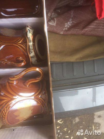 Глиняный чайно-кофейный сервиз новый