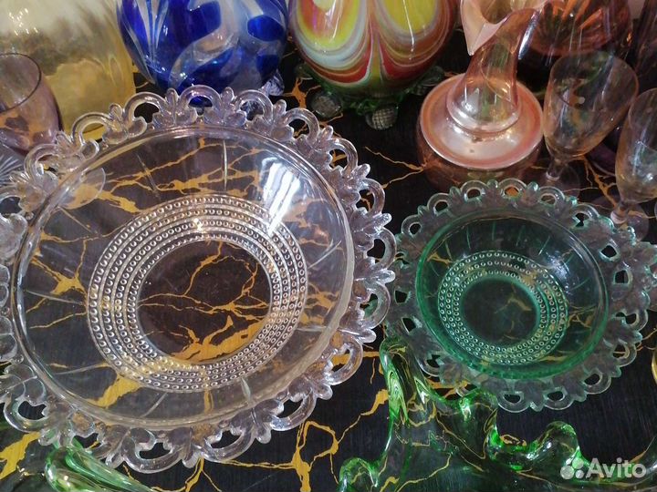 Винтажное цветное стекло СССР