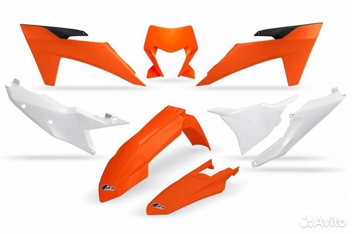 Оранж Белый Пластик UFO KTM EXC/EXC-F 24-25