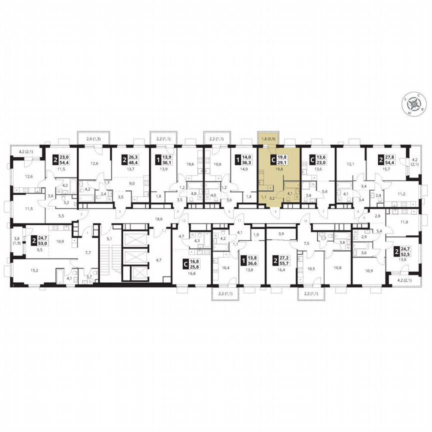 Квартира-студия, 29,1 м², 16/25 эт.