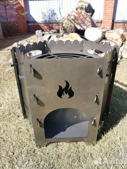 Печь-мангал 3в1 для казана 2мм