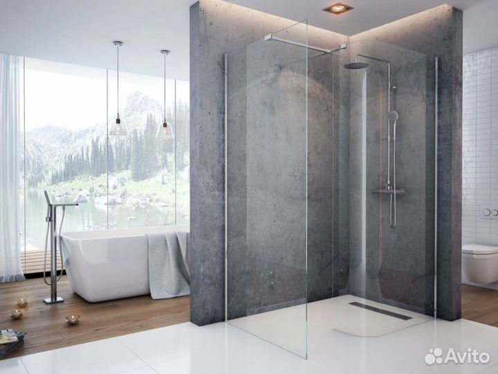 Стеклянные душевые для ванной