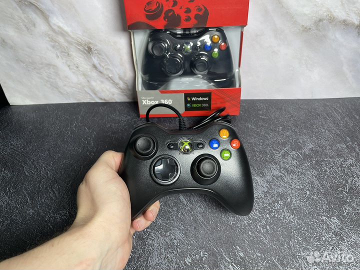 Геймпад Xbox 360 джойстик новый черный