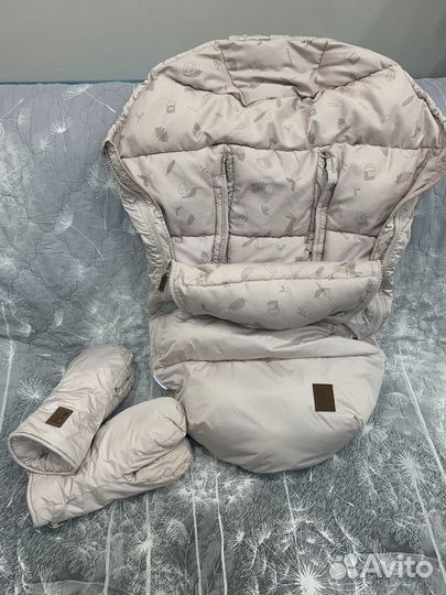 Зимний конверт в коляску leokid + муфты