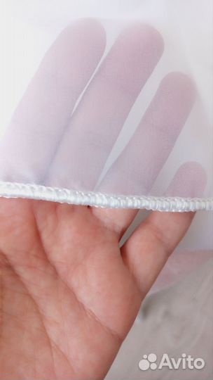 Готовый тюль вуаль 5 м на 2,5 с утяжелителем белый