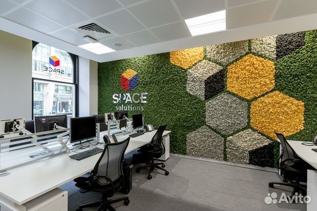 Название компании из мха в офис