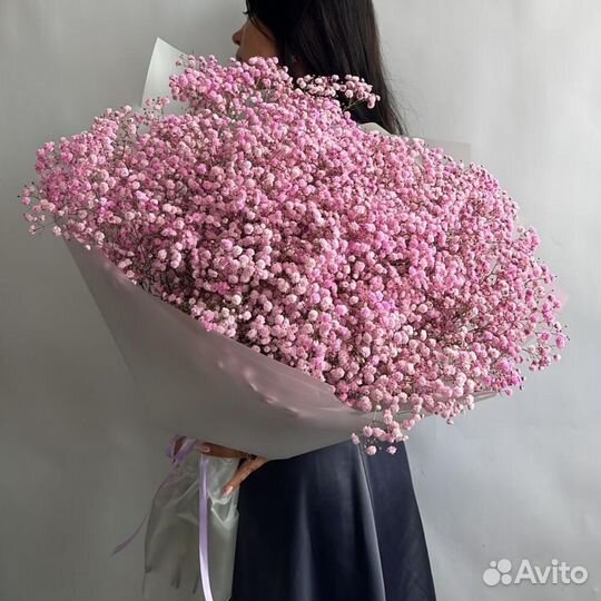 Букет розовой гипсофилы