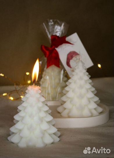 Свечи новогодние ёлка снежинка