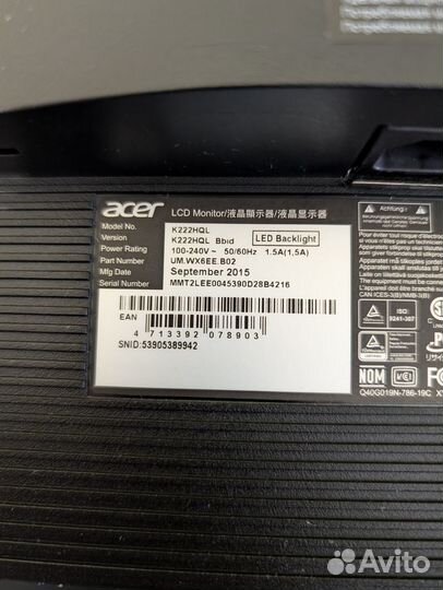 Монитор Acer K222HQL bid