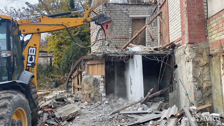 Демонтаж снос дома гаража перегородок молот вывоз