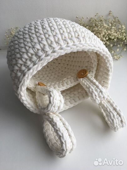 Вязаные корзины на кроватку