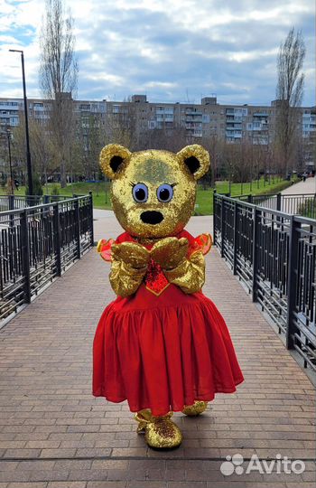 Ростовая кукла Золотой Мишка Мини- поздравление