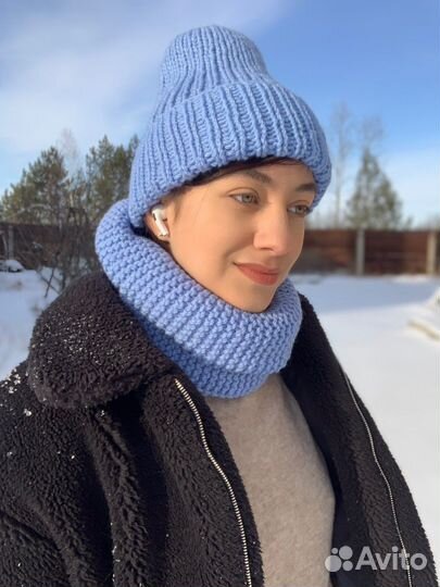Шапка и снуд ручной работы