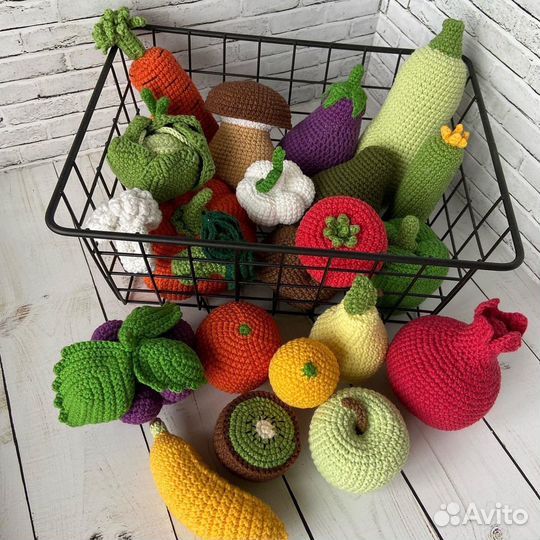 Вязаные овощи и фрукты