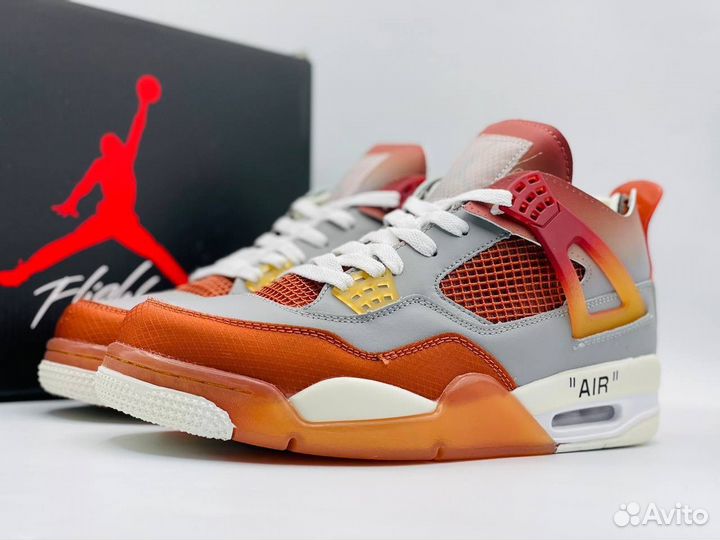 Кроссовки Nike Air Jordan 4 Retro Orange Grey