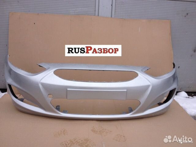 Бампер Хендай Солярис окрашенный серебристый