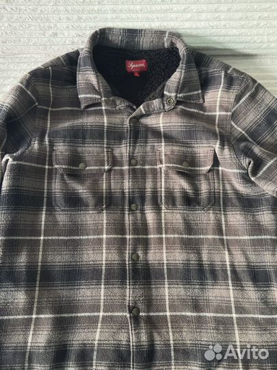 Supreme FW22 Week 13 Shearling Lined Flannel Shirt