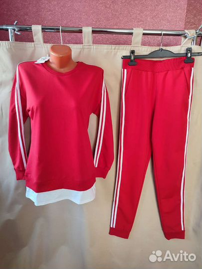 Новый Спортивный костюм женский, S(42) Красный