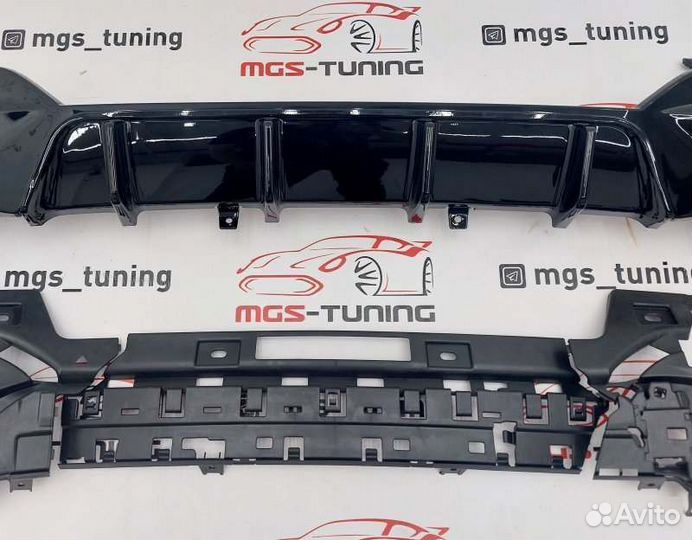 Диффузор бмв 3 G20 MP 340 R черный+ насадки черные