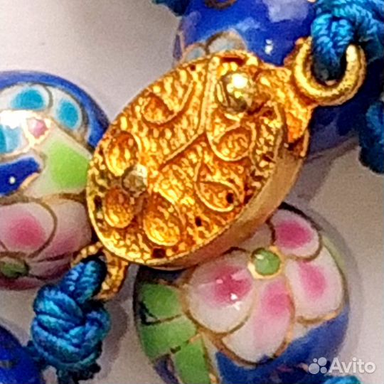 Шикарное винтажное колье из вручную расписанных бу