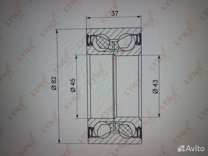 Подшипник ступицы passat b5 передней lynx