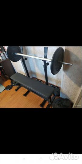 Скамья для жима и штанга