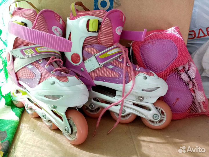 Роликовые коньки детские с защитой