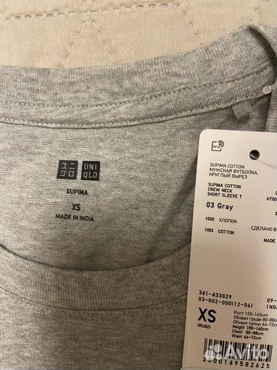 Футболка Supima uniqlo рр XS-S