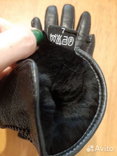 Перчатки женские кожаные с овчиной 7 р
