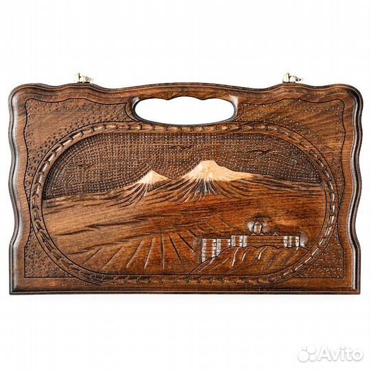 Нарды и шашки резные Монастырь Хор Вирап 31 х 36 см бук Армения 62426