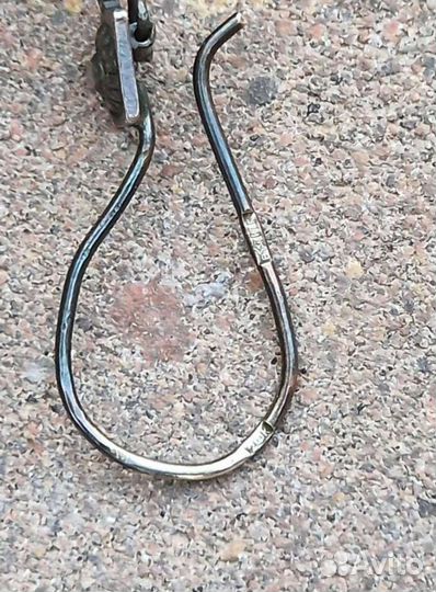 Редкие серебряные серьги 875 пробы