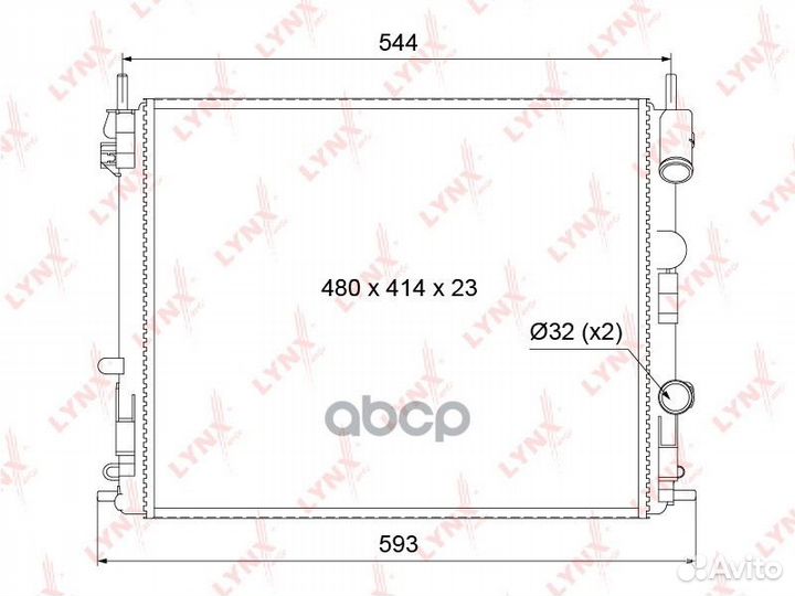 Радиатор охлаждения двигателя RM1026 lynxauto