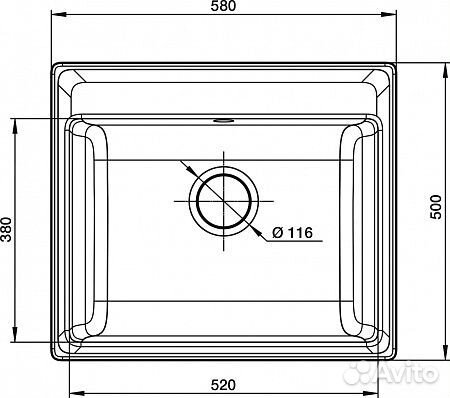 Мойка кухонная GranFest vertex GF-V-580 1-чаш 580