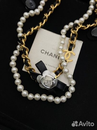 Колье чокер Chanel Шанель со вставками