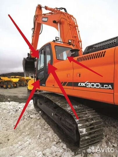 Стекло лобовое на экскаватор Doosan DX, LCA