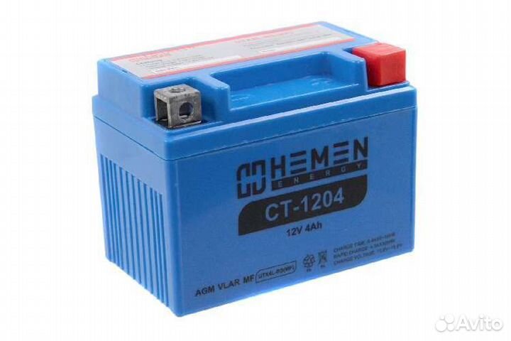 Аккумулятор 12В 4Ач hemen energy CT1204 (UTX4L-BS
