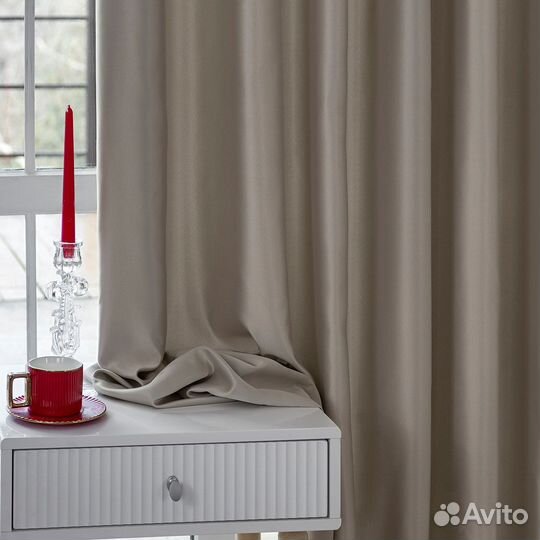 Шторы Адора сливочный новые на окна пошив