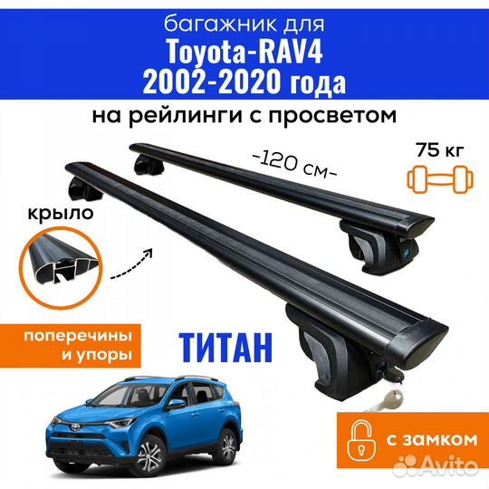 Багажник Toyota RAV4 2002-20 Titan крыло черн.зам